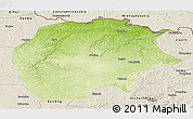 Physical Panoramic Map of Xunke, shaded relief outside