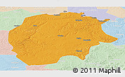 Political Panoramic Map of Xunke, lighten
