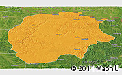 Political Panoramic Map of Xunke, satellite outside