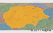 Political Panoramic Map of Xunke, semi-desaturated