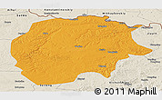 Political Panoramic Map of Xunke, shaded relief outside