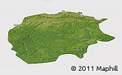 Satellite Panoramic Map of Xunke, cropped outside