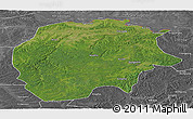 Satellite Panoramic Map of Xunke, desaturated