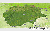 Satellite Panoramic Map of Xunke, physical outside