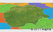 Satellite Panoramic Map of Xunke, political outside