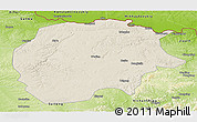 Shaded Relief Panoramic Map of Xunke, physical outside