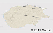 Shaded Relief Panoramic Map of Xunke, single color outside