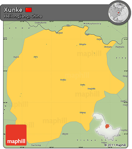Savanna Style Simple Map of Xunke