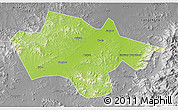 Physical 3D Map of Yanshou, desaturated