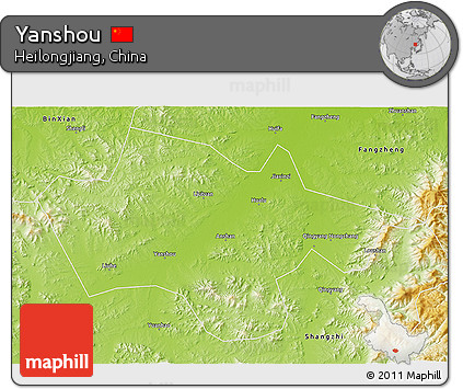 Physical 3D Map of Yanshou