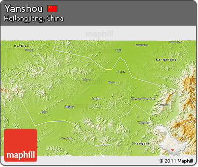 Physical 3D Map of Yanshou