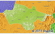 Physical 3D Map of Yanshou, political outside
