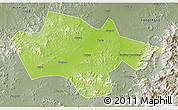Physical 3D Map of Yanshou, semi-desaturated