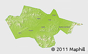 Physical 3D Map of Yanshou, single color outside