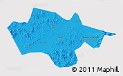 Political 3D Map of Yanshou, single color outside