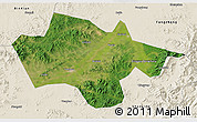 Satellite 3D Map of Yanshou, shaded relief outside