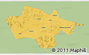 Savanna Style 3D Map of Yanshou, single color outside