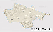 Shaded Relief 3D Map of Yanshou, single color outside