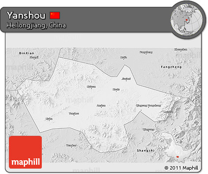Silver Style 3D Map of Yanshou