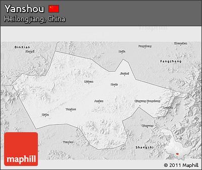 Silver Style 3D Map of Yanshou
