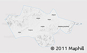 Silver Style 3D Map of Yanshou, single color outside