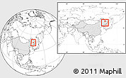 Blank Location Map of Yanshou, highlighted country, within the entire country