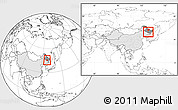 Blank Location Map of Yanshou, highlighted country, highlighted parent region, within the entire country