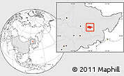 Blank Location Map of Yanshou, highlighted country