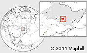 Blank Location Map of Yanshou, highlighted parent region