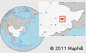 Gray Location Map of Yanshou, highlighted country