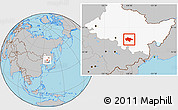 Gray Location Map of Yanshou, highlighted parent region