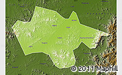 Physical Map of Yanshou, darken