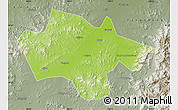 Physical Map of Yanshou, semi-desaturated