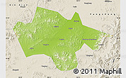 Physical Map of Yanshou, shaded relief outside