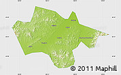 Physical Map of Yanshou, single color outside