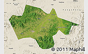 Satellite Map of Yanshou, shaded relief outside