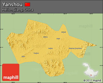 Savanna Style Map of Yanshou, single color outside
