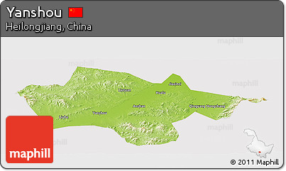 Physical Panoramic Map of Yanshou, cropped outside