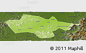 Physical Panoramic Map of Yanshou, darken