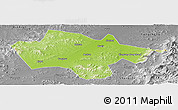 Physical Panoramic Map of Yanshou, desaturated