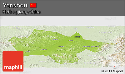Physical Panoramic Map of Yanshou, lighten