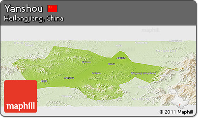 Physical Panoramic Map of Yanshou, lighten