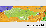 Physical Panoramic Map of Yanshou, political outside