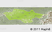 Physical Panoramic Map of Yanshou, semi-desaturated