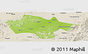 Physical Panoramic Map of Yanshou, shaded relief outside