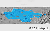 Political Panoramic Map of Yanshou, desaturated