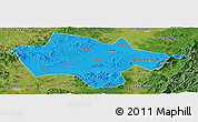 Political Panoramic Map of Yanshou, satellite outside