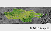 Satellite Panoramic Map of Yanshou, desaturated