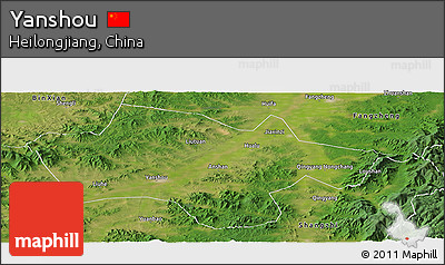 Satellite Panoramic Map of Yanshou