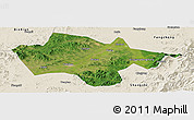 Satellite Panoramic Map of Yanshou, shaded relief outside